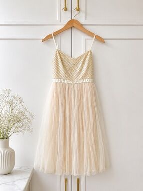 Needle and Thread Tulle Blush colour Midi Dress